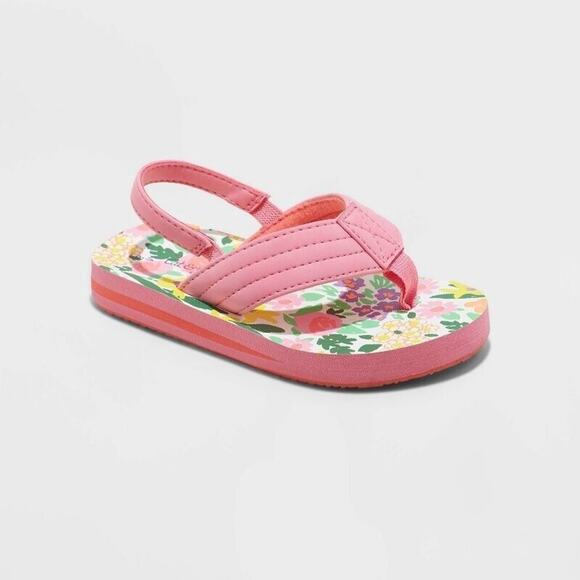 Toddler Girls' Shawn Flip Flop Sandals - Cat & Jack - Pink XL 11/12 - Picture 1 of 4